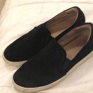 Ugg Suede Slip On Sneakers - womens 8M, black with white sole